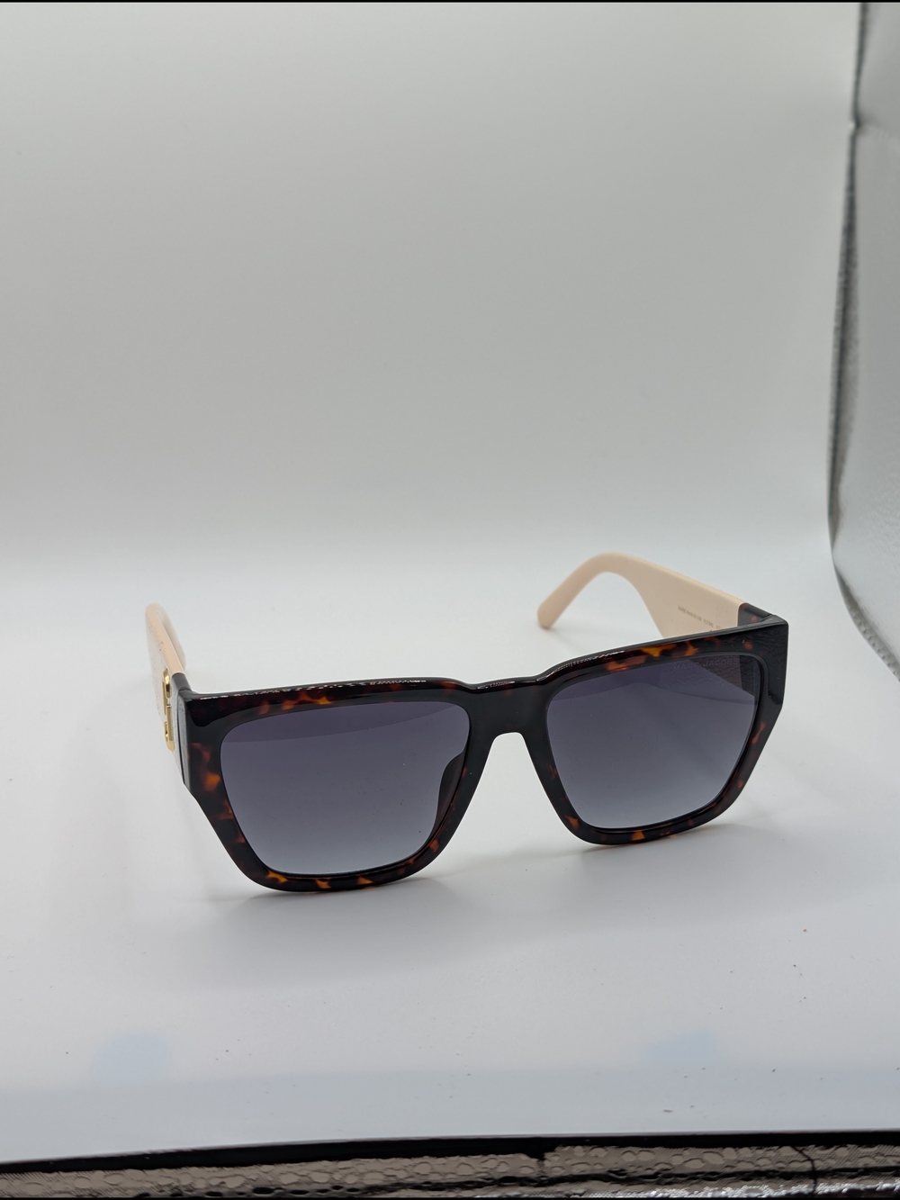 Marc Jacobs MARC 646/S Two-Tone Oversized Square Sunglasses Tortoise Beige NWT